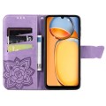 For Xiaomi Redmi 13C Butterfly Love Flower Embossed Leather Phone Case(Purple)