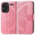 For Xiaomi Redmi Note 13 Pro+ Butterfly Love Flower Embossed Leather Phone Case(Pink)