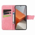 For Xiaomi Redmi Note 13 Pro+ Butterfly Love Flower Embossed Leather Phone Case(Pink)