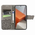 For Xiaomi Redmi Note 13 Pro+ Butterfly Love Flower Embossed Leather Phone Case(Grey)
