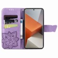 For Xiaomi Redmi Note 13 Pro+ Butterfly Love Flower Embossed Leather Phone Case(Purple)
