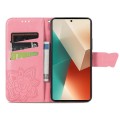 For Xiaomi Redmi Note 13 Pro Butterfly Love Flower Embossed Leather Phone Case(Pink)