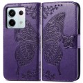For Xiaomi Redmi Note 13 Pro Butterfly Love Flower Embossed Leather Phone Case(Dark Purple)