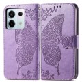 For Xiaomi Redmi Note 13 Pro Butterfly Love Flower Embossed Leather Phone Case(Purple)