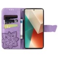 For Xiaomi Redmi Note 13 Pro Butterfly Love Flower Embossed Leather Phone Case(Purple)