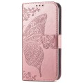 For Xiaomi Redmi K70 Butterfly Love Flower Embossed Leather Phone Case(Rose Gold)