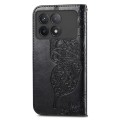 For Xiaomi Redmi K70 Butterfly Love Flower Embossed Leather Phone Case(Black)