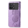 For Xiaomi Redmi K70 Butterfly Love Flower Embossed Leather Phone Case(Purple)