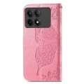 For Xiaomi Redmi K70E Butterfly Love Flower Embossed Leather Phone Case(Pink)