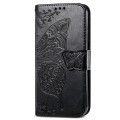 For Xiaomi Redmi K70E Butterfly Love Flower Embossed Leather Phone Case(Black)
