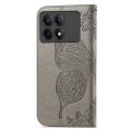 For Xiaomi Redmi K70E Butterfly Love Flower Embossed Leather Phone Case(Grey)