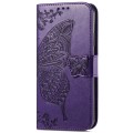 For Xiaomi Redmi K70E Butterfly Love Flower Embossed Leather Phone Case(Dark Purple)