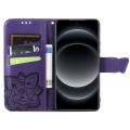 For Xiaomi 14 Ultra Butterfly Love Flower Embossed Leather Phone Case(Dark Purple)