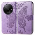For Xiaomi Redmi A3 Butterfly Love Flower Embossed Leather Phone Case(Purple)