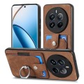 For Realme 12 Pro Retro Skin-feel Ring Card Wallet Phone Case(Brown)