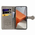 For Xiaomi Redmi Note 13 Pro+ Cat and Dog Embossed Leather Phone Case(Grey)