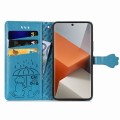 For Xiaomi Redmi Note 13 Pro+ Cat and Dog Embossed Leather Phone Case(Blue)