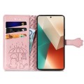 For Xiaomi Redmi Note 13 Pro Cat and Dog Embossed Leather Phone Case(Rose Gold)