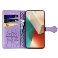 For Xiaomi Redmi Note 13 Pro Cat and Dog Embossed Leather Phone Case(Purple)
