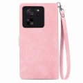 For Xiaomi Redmi K60 Ultra Embossed Flower Zipper Leather Phone Case(Pink)