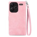 For Xiaomi Redmi Note 13 Pro+ Embossed Flower Zipper Leather Phone Case(Pink)