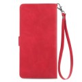 For Xiaomi Poco X6 Pro Embossed Flower Zipper Leather Phone Case(Red)