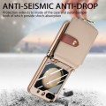 For Samsung Galaxy Z Flip5 5G Crossbody Litchi Electroplated Case-film Integrated Zipper Wallet Phon