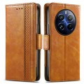 For Realme 12 Pro CaseNeo Splicing Dual Magnetic Buckle Leather Phone Case(Khaki)