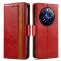 For Realme 12 Pro CaseNeo Splicing Dual Magnetic Buckle Leather Phone Case(Red)