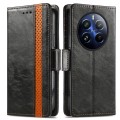 For Realme 12 Pro CaseNeo Splicing Dual Magnetic Buckle Leather Phone Case(Black)
