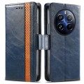 For Realme 12 Pro CaseNeo Splicing Dual Magnetic Buckle Leather Phone Case(Blue)