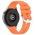 For Huawei Watch GT4 46mm 22mm Liquid Glossy Silver Buckle Silicone Watch Band(Orange)
