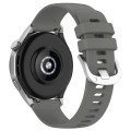 For Huawei Watch GT4 46mm 22mm Liquid Glossy Silver Buckle Silicone Watch Band(Dark Gray)