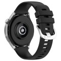 For Huawei Watch 4 22mm Liquid Glossy Silver Buckle Silicone Watch Band(Black)