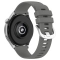 For Huawei Watch 4 Pro 22mm Liquid Glossy Silver Buckle Silicone Watch Band(Dark Gray)