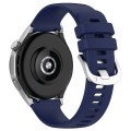For Huawei Watch 3 22mm Liquid Glossy Silver Buckle Silicone Watch Band(Dark Blue)