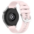 For Huawei Watch GT2 46mm 22mm Liquid Glossy Silver Buckle Silicone Watch Band(Pink)