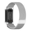 For Fitbit Charge 6 Milan Magnetic Metal Steel Mesh Watch Band(Silver)