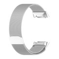 For Fitbit Charge 6 Milan Magnetic Metal Steel Mesh Watch Band(Silver)