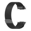For Fitbit Charge 6 Milan Magnetic Metal Steel Mesh Watch Band(Black)