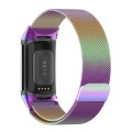 For Fitbit Charge 6 Milan Magnetic Metal Steel Mesh Watch Band(Colorful)