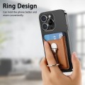 Magsafe Folding Ring Phone Card Bag Case for iPhone 15 / iPhone 14 / iPhone 13(Brown)