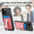 Magsafe Folding Ring Phone Card Bag Case for iPhone 15 / iPhone 14 / iPhone 13(Orange)