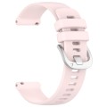 For Amazfit GTR Mini 20mm Liquid Glossy Silver Buckle Silicone Watch Band(Pink)