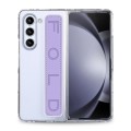 For Samsung Galaxy Z Fold5 5G Wristband Transparent Phone Case(Purple)