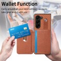 For Samsung Galaxy Z Fold5 5G Card Wallet Kickstand Back Phone Case with Tool Knife(Brown)