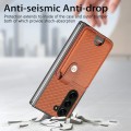 For Samsung Galaxy Z Fold6 5G Card Wallet Kickstand Back Phone Case with Tool Knife(Brown)