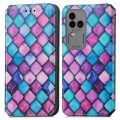 For vivo S18 Pro CaseNeo Colorful Magnetic Leather Phone Case(Purple Scales)