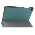 For Samsung Galaxy Tab A9+ 11.0 ENKAY Tri-fold Custer Texture Leather Smart Tablet Case(Grey)
