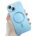 For iPhone 15 Plus ENKAY MagSafe Matte TPU Phone Case with Lens Film & Screen Glass Film(Silver)